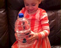 Girl with bottle of water